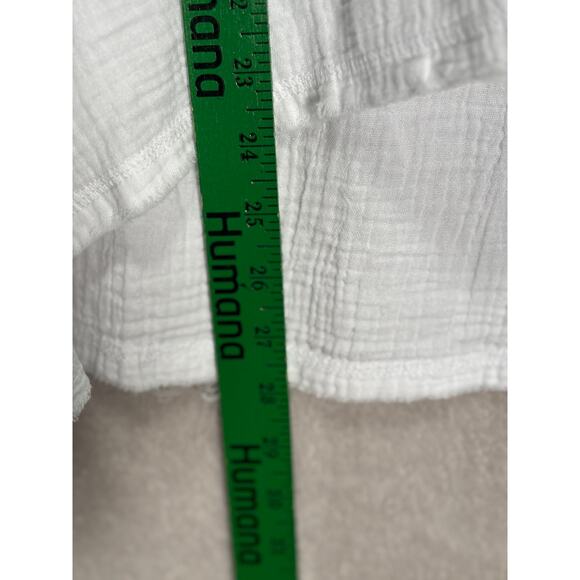 New In White Cotton Gauze V-Neck Top Womens Size Small NWT - Picture 6 of 7
